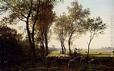 Julius Jacobus Van De Sande Bakhuyzen A Shepherdess And Her Flock On A Country Lane painting